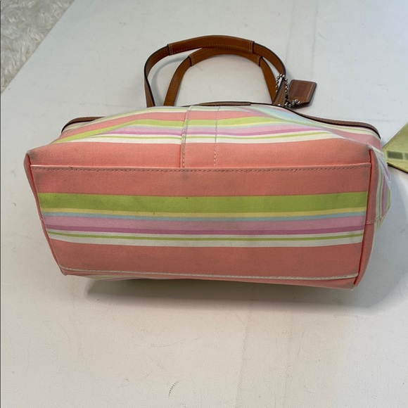Coach Multi-colored Striped Tote. Pastels. A0969-F13552. - Picture 7 of 13
